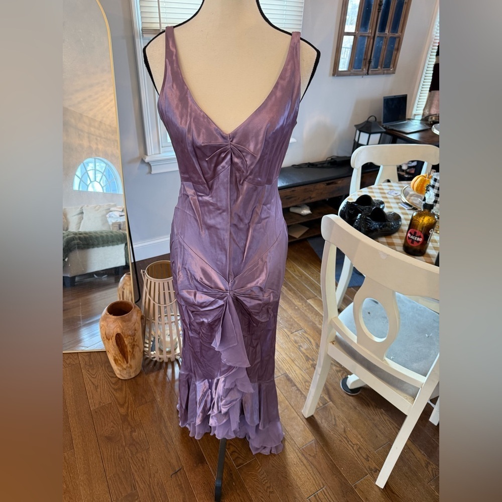 Urban Girl Nites Lavender Satin Dress size 11/12 Cocktail Prom - Picture 1 of 15